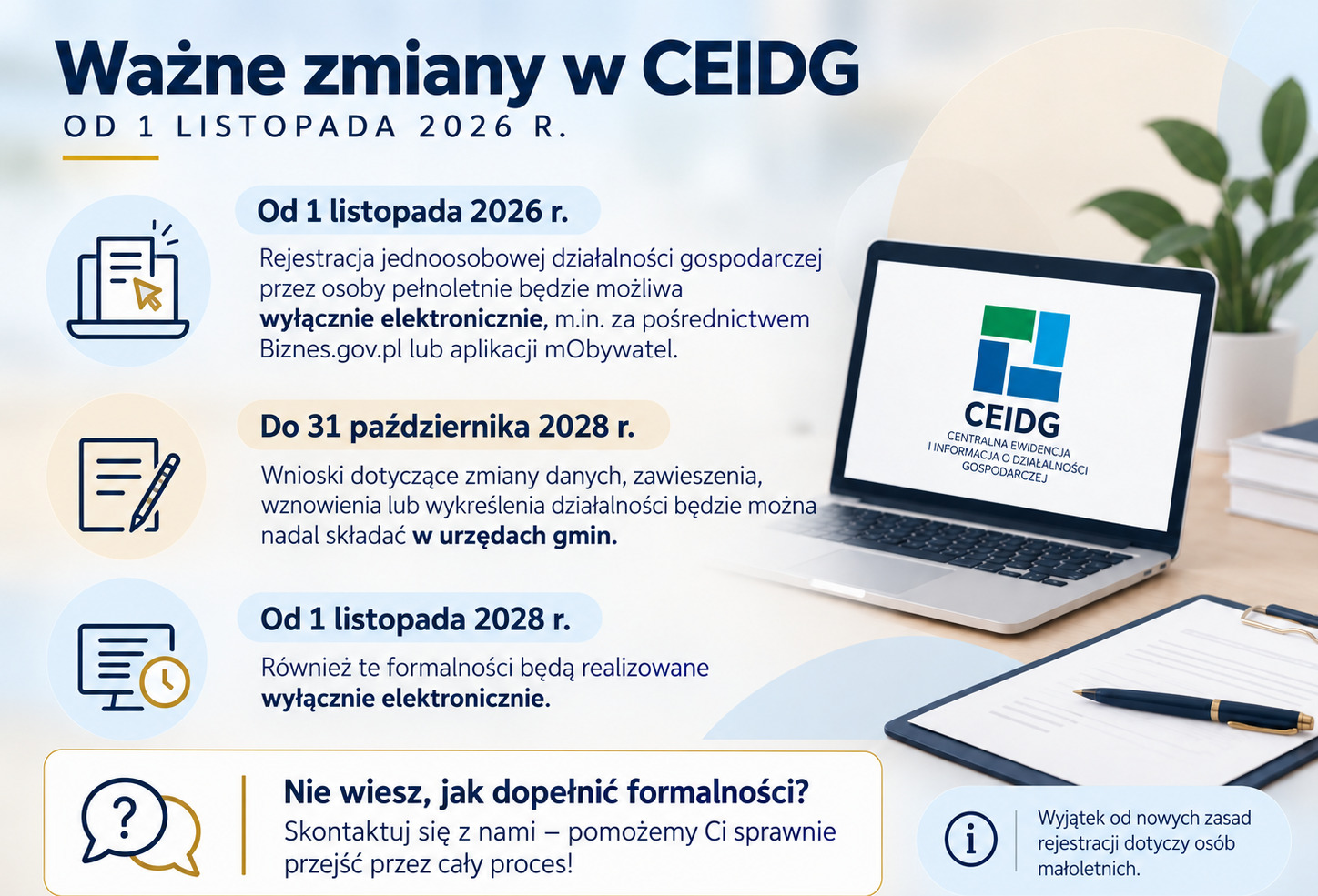 Ważne zmiany w CEIDG od 1 listopada 2026 r.
